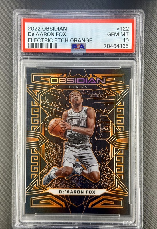 2022-23 Panini Obsidian De'Aaron Fox #122 Electric Etch Orange /50 PSA 10 Pop 1!