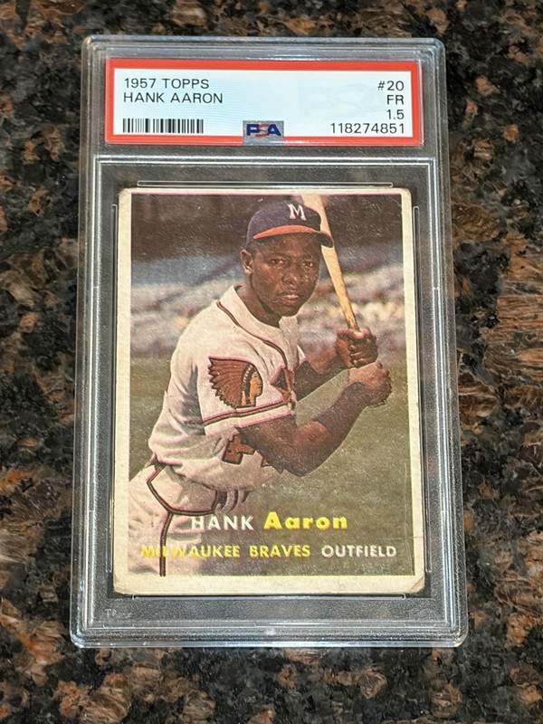 1957 Topps Hank Aaron #20 Baseball Card PSA 1.5