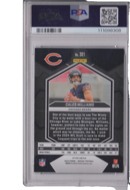 2024 Mosaic Caleb Williams #301 Green PSA Mint 9 view 2