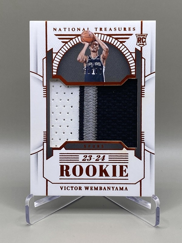 Victor Wembanyama 2023-24 Panini National Treasures 61/75 Orange Rookie Patch RC