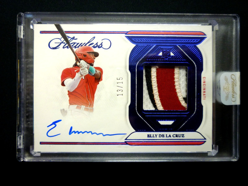 Elly De La Cruz 2023 Panini Flawless Rookie Patch Auto #13/15 ~Reds