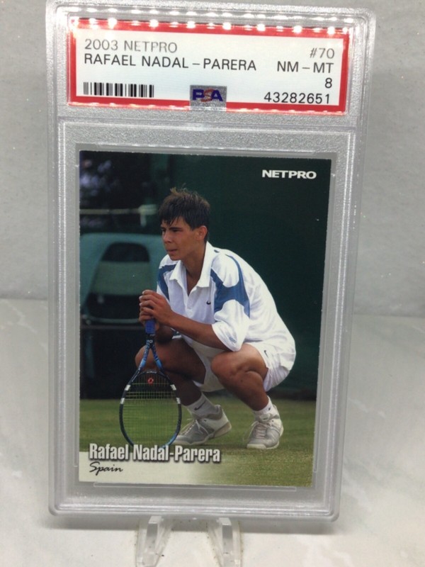 2003 Netpro #70 Rafael Nadal Rookie, RC PSA 8