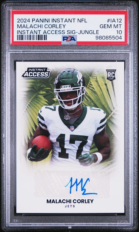 2024 Panini NFL Instant Malachi Corley #IA12 Jungle RC /25 Auto PSA 10