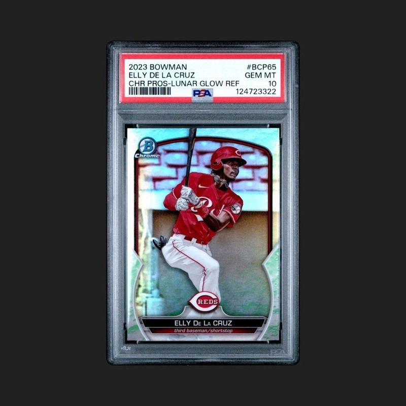Elly De La Cruz 2023 Bowman Chrome Prospects Lunar Glow Refractor #BCP-65 PSA 10