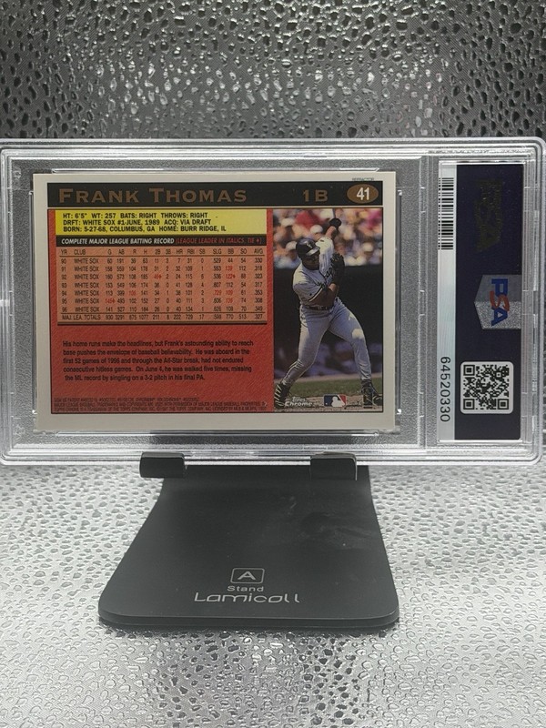1997 Topps Chrome Frank Thomas REFRACTOR #41 PSA 9 White Sox hof view 2