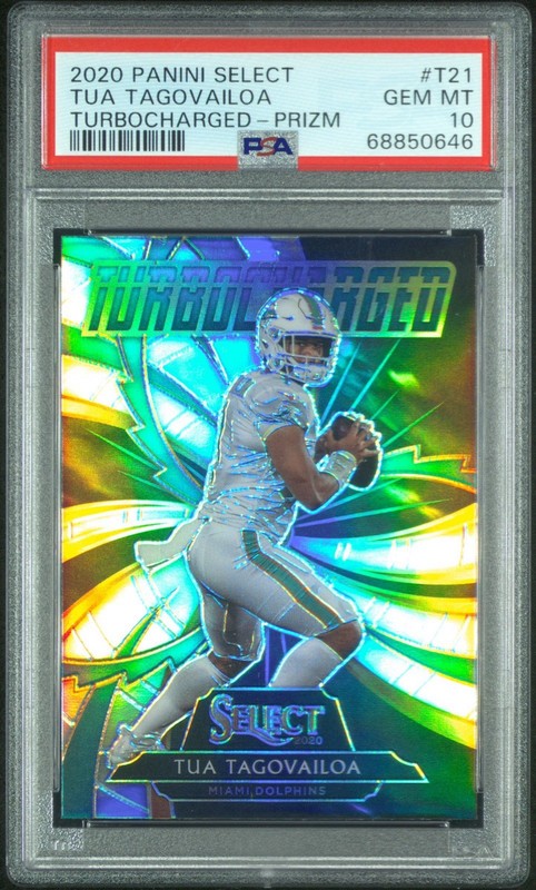 2020 PANINI SELECT TUA TAGOVAILOA #T21 TURBOCHARGED PRIZM PSA 10