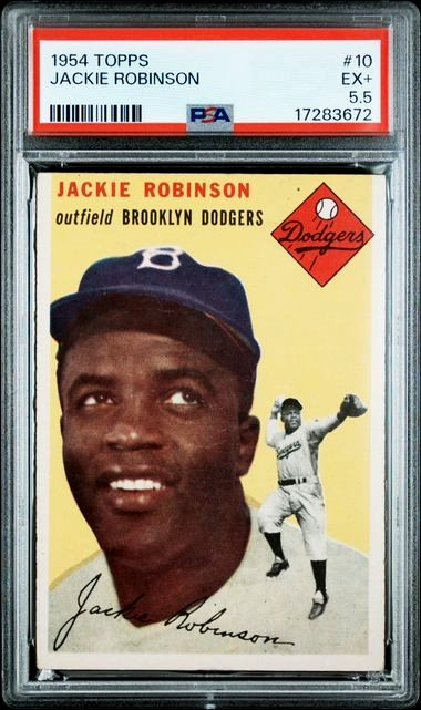 1954 TOPPS JACKIE ROBINSON  #10  PSA 5.5  (NEW LABEL)