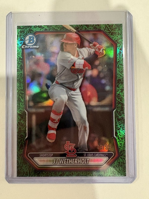 2026 Bowman Chrome JJ Wetherholt #BCP-115 Green Grass Refractor SN#48/99 SP