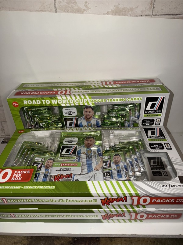 4x Donruss Road to FIFA World Cup Soccer Trading Card 10 Packs Kaboom Insert