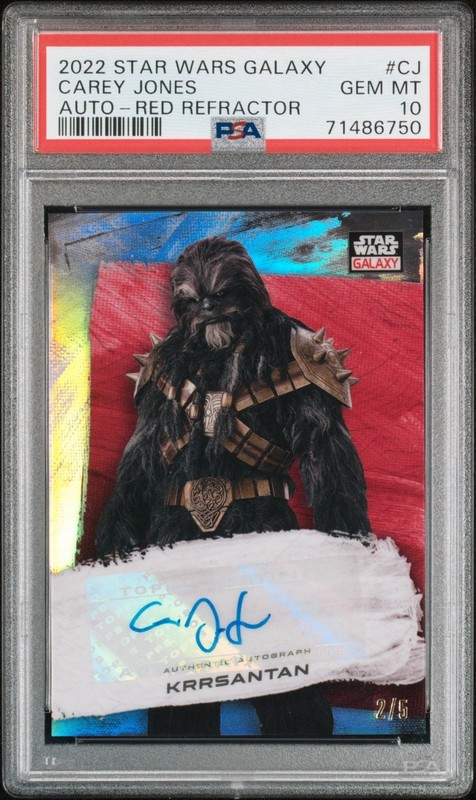 2022 Topps Star Wars Galaxy Krrsantan Carey Jones Red Refractor Auto /5 PSA 10