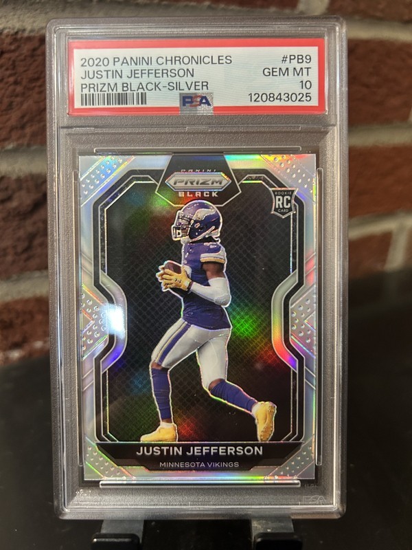 2020 Panini Chronicles - Prizm Black Justin Jefferson #PB-9 Silver (RC) PSA 10