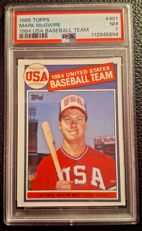1985  Topps Mark McGwire '84 USA Baseball Team (R) #401 PSA7 NM