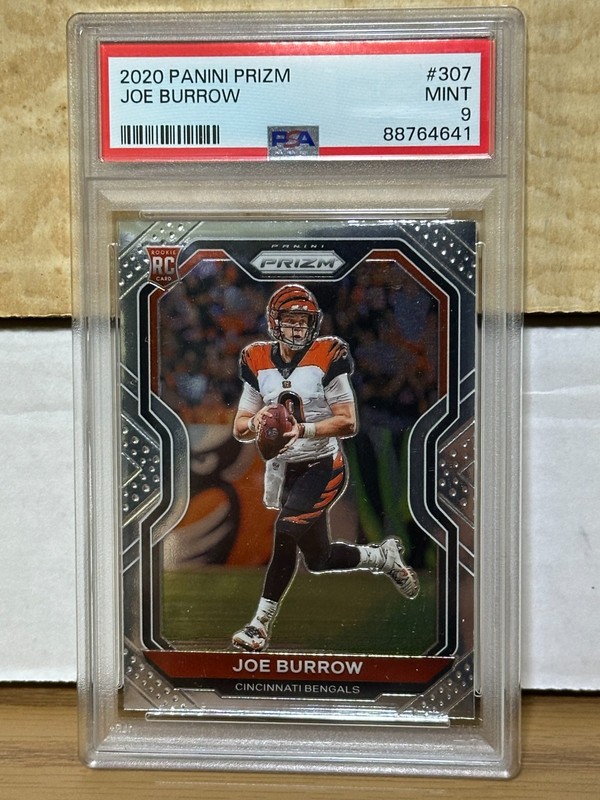 2020 PANINI PRIZM JOE BURROW #307 ROOKIE RC CINCINNATI BENGALS PSA 9