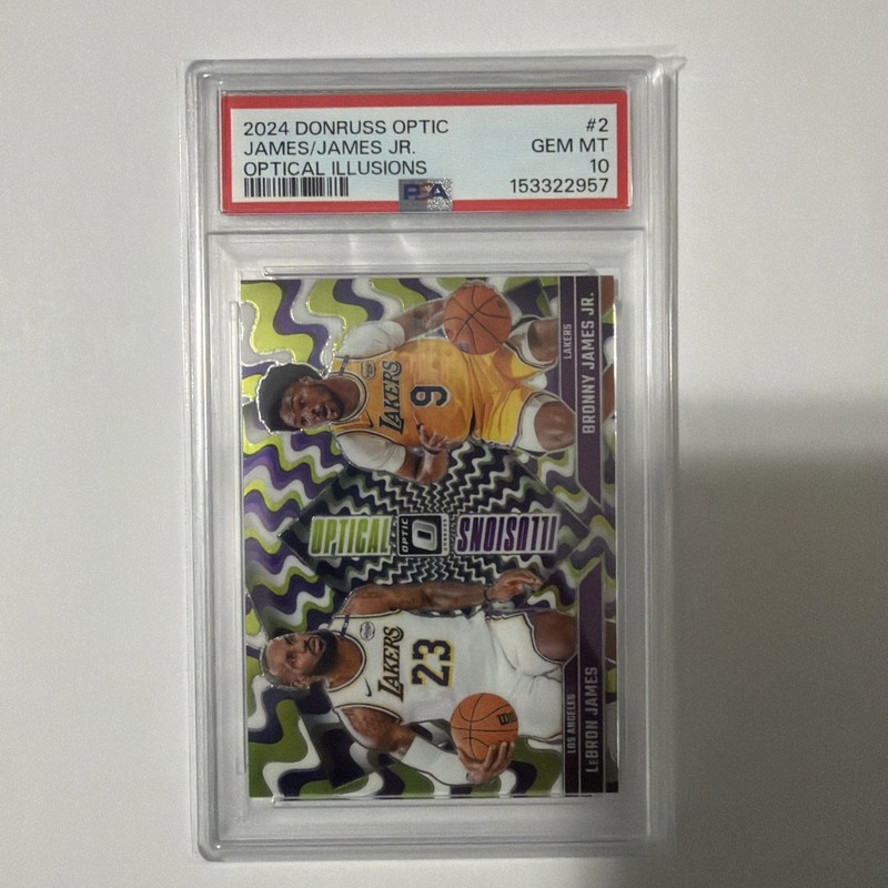 2024-25 Donruss Optic LeBron James /Bronny James Optical Illusions PSA 10 Lakers