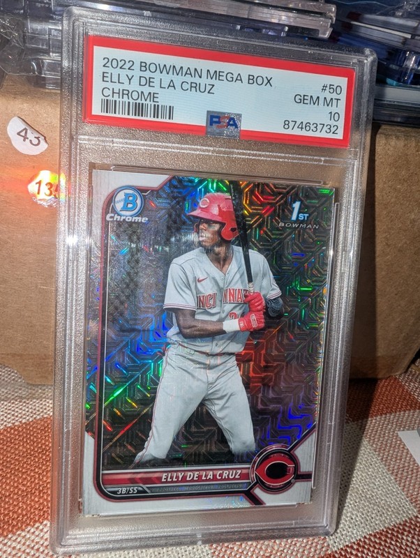 2022 Bowman Chrome Elly De La Cruz 1st Mega #BCP-50 Mojo Refractor RC PSA 10