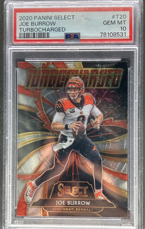 Panini 2020 Select Turbocharged Joe Burrow Rookie #T20 PSA 10 Bengals
