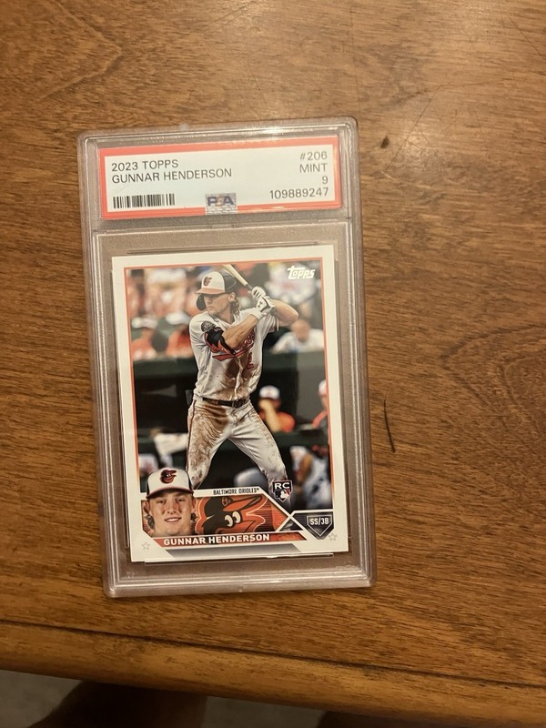 2023 Topps Series 1 - Gunnar Henderson #206 (RC) PSA Rated Mint 9 #109889247 view 2