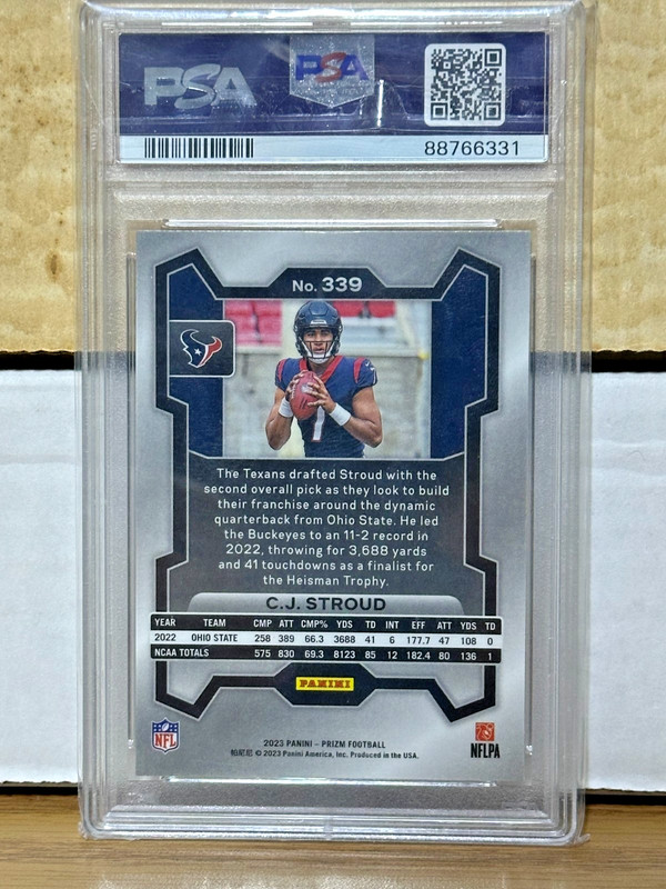2023 PANINI PRIZM C.J. STROUD #339 ROOKIE CARD GEM MINT 10 PSA HOUSTON TEXANS A2 view 2
