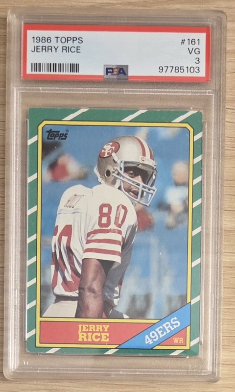 1986 TOPPS #161 JERRY RICE ROOKIE RC PSA 3 - Goat 🐐 