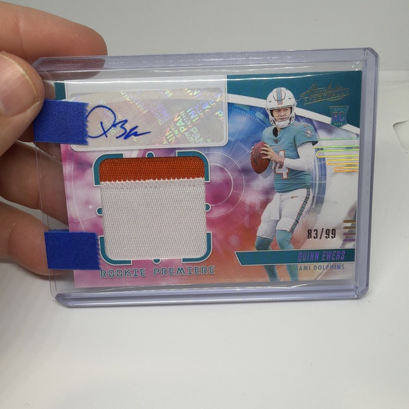 2025 Panini Absolute Rookie Premier Patch Auto QUINN EWERS RC /99 DOLPHINS 🔥