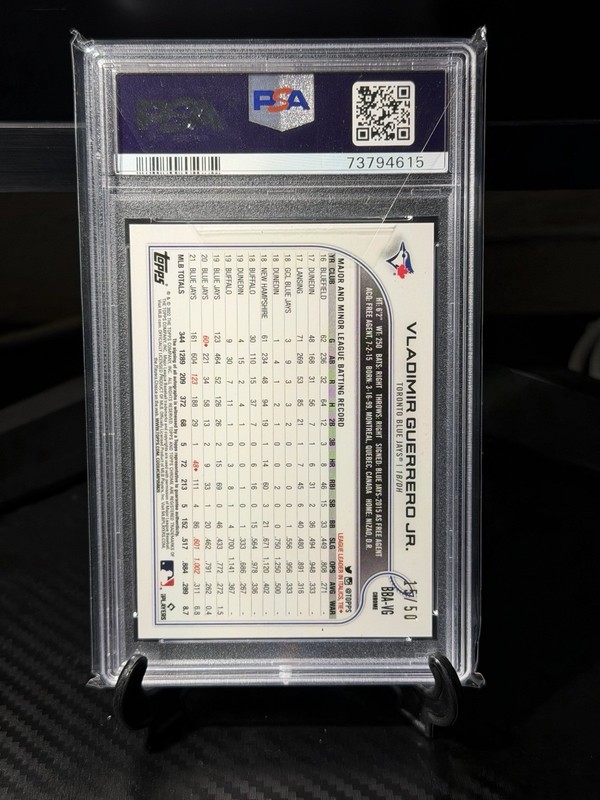 2022 Ben Baller Chrome - Vlad Guerrero Jr. Autograph Gold Ref /50 PSA 9 view 2