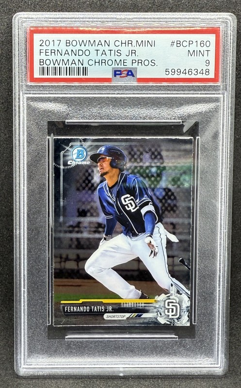 Fernando Tatis Jr. 2017 Bowman Chrome Mini Prospect PSA 9 MINT Padres PRC BCP160