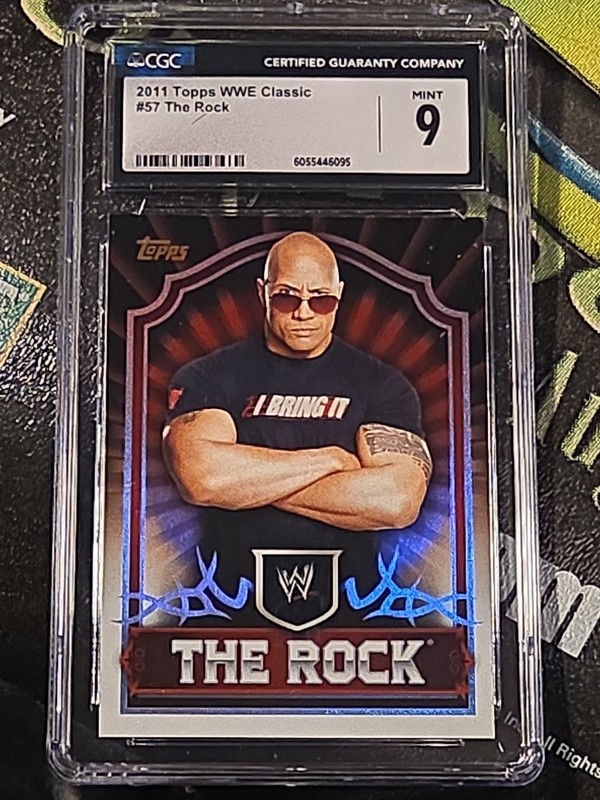 2011 Topps WWE Classic #57 The Rock CGC 9 MINT Dwayne Johnson Austin WWF Card