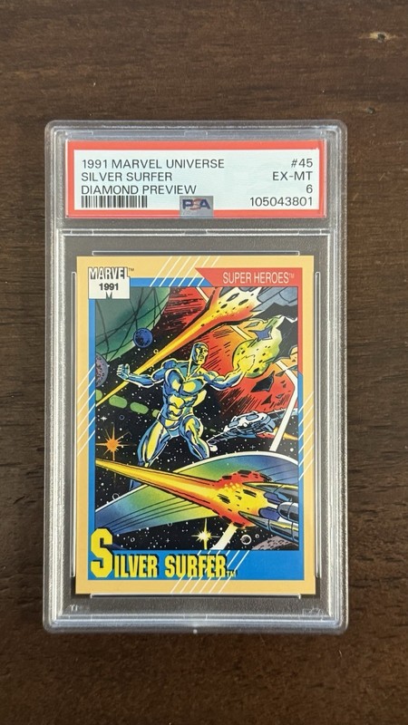 1991 Marvel Universe Silver Surfer Diamond Preview #45 PSA 6