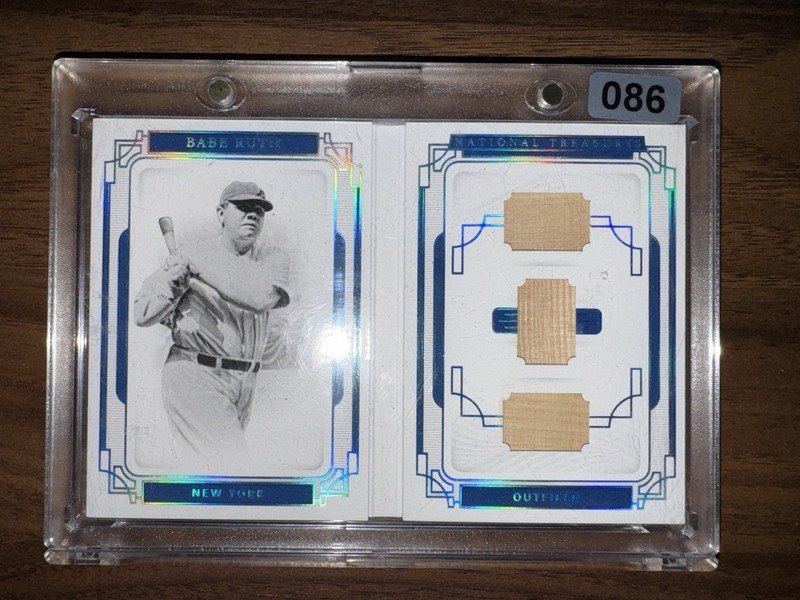 2019 National Treasures Babe Ruth Triple Relic 1/1 Legends Materials LMB-BR