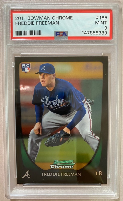 2011 BOWMAN CHROME FREDDIE FREEMAN #185 RC ATLANTA BRAVES PSA 9