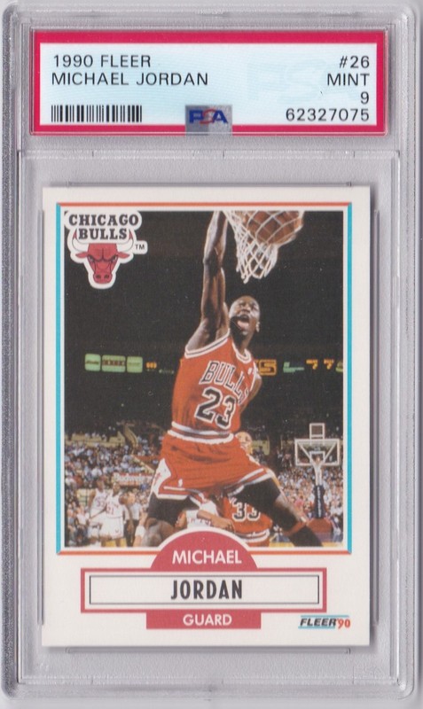 1990 Fleer  MICHAEL JORDAN #26 PSA 9 Mint NBA HOF 23 Chicago Bulls Dunk Vintage