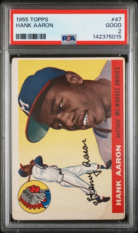 1955 Topps Hank Aaron #47 PSA 2