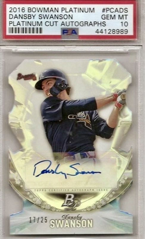2016 Bowman Platinum Die Cut Auto /25 Dansby Swanson PSA 10 ⚾️😎