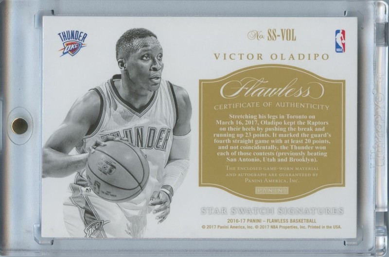 Victor Oladipo 2016-17 Flawless Auto Autograph Game Worn Patch OKC Thunder 24/25 view 2