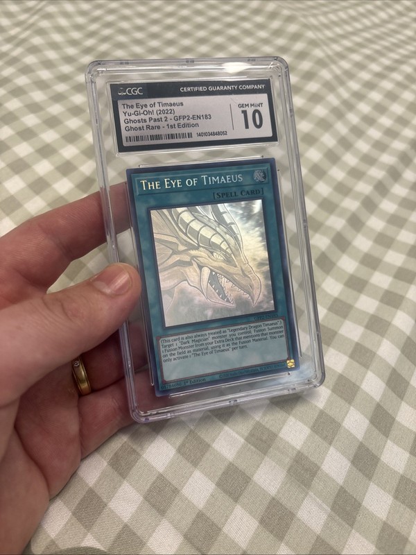 Yu-Gi-Oh the Eye of Timaeus Ghost Cgc10 Psa10 Ghost Past 2 1st Edition