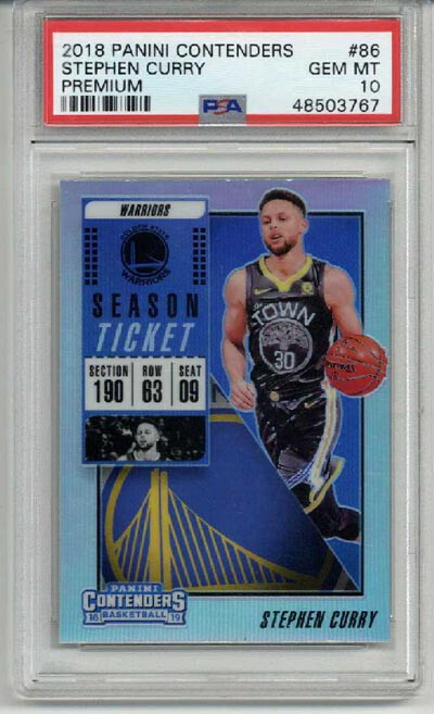 2018 PANINI CONTENDERS PREMIUM #86 STEPHEN CURRY WARRIORS PSA 10 LOW POP RARE