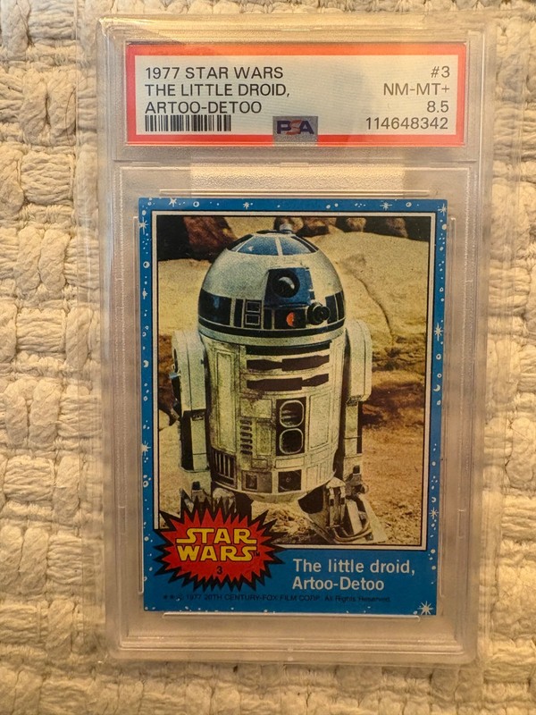 1977 TOPPS STAR WARS #3 THE LITTLE DROID, ARTOO-DETOO, R2-D2, R2D2, PSA 8.5