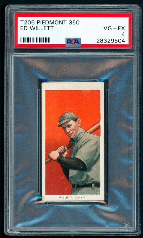 1909-11 T206 Piedmont 350 Ed Willett, Batting - Tigers - PSA 4 Deep Color