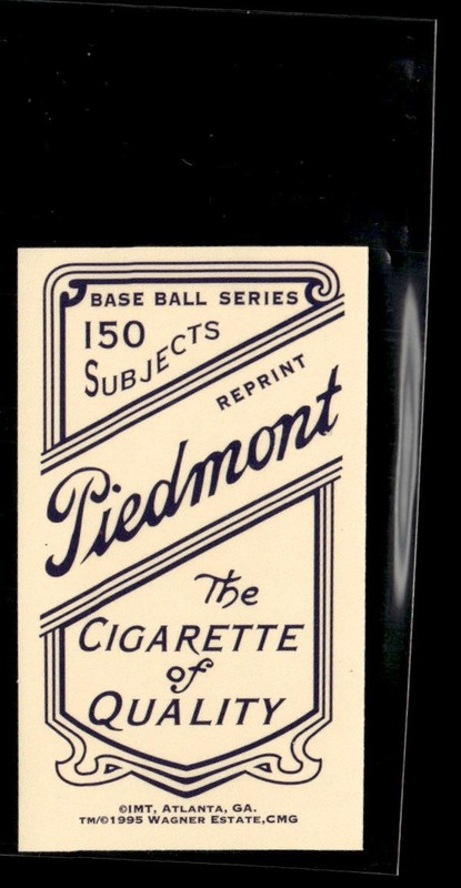 Honus Wagner Piedmont #150 Cigarette Card 1995 T206 Reprint Card 3501M view 2