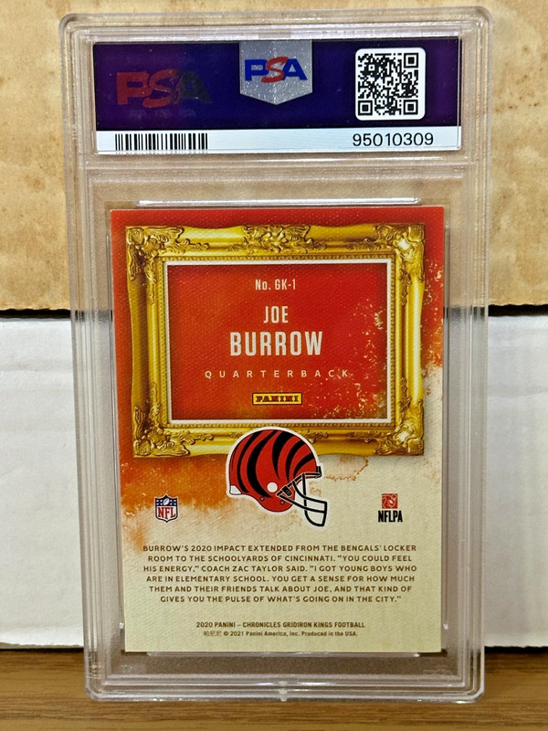 2020 PANINI CHRONICLES JOE BURROW #GK1 ROOKIE CINCINNATI BENGALS PSA 8 NM-MT! view 2
