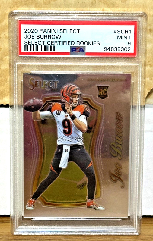 2020 PANINI SELECT JOE BURROW #SCR1 SILVER CERTIFIED ROOKIE BENGALS PSA 9 MINT!
