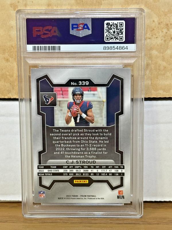 2023 PANINI PRIZM C.J. STROUD #339 ROOKIE CARD MINT 9 PSA HOUSTON TEXANS view 2