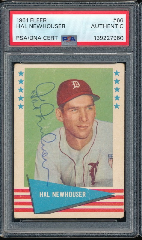 1961 Fleer Hal Newhouser Signed/Autograph #66 - Tigers PSA/DNA - HOF