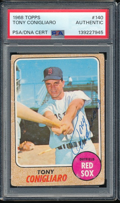 1968 Topps Signed/Autograph Tony Conigliaro #140 - Red Sox - PSA/DNA Authentic