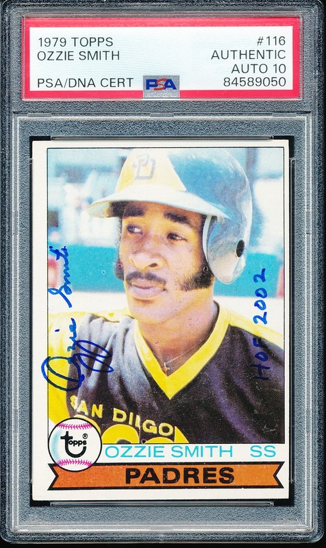 1979 Topps Ozzie Smith RC #116 - Padres - PSA Authentic/10 - HOF inscription
