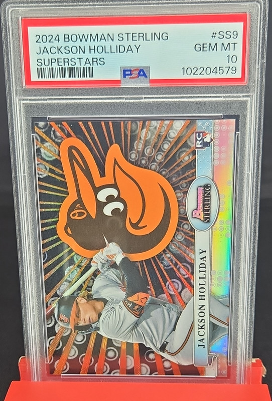 2024 Bowman Sterling Superstars Jackson Holliday #SS9 Rookie PSA 10 Orioles view 1