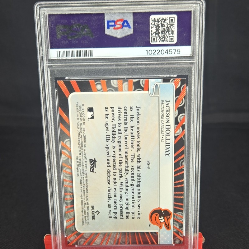 2024 Bowman Sterling Superstars Jackson Holliday #SS9 Rookie PSA 10 Orioles view 2