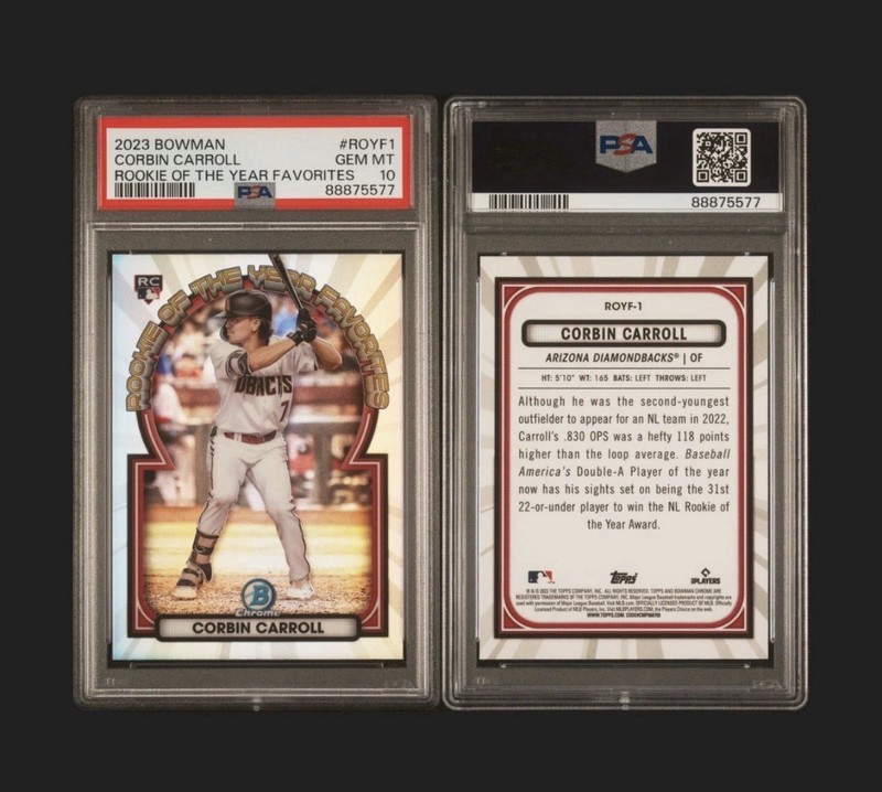 Bowman 2023 Corbin Carroll #ROYF-1 Rookie of the Year Favorites RC PSA 10