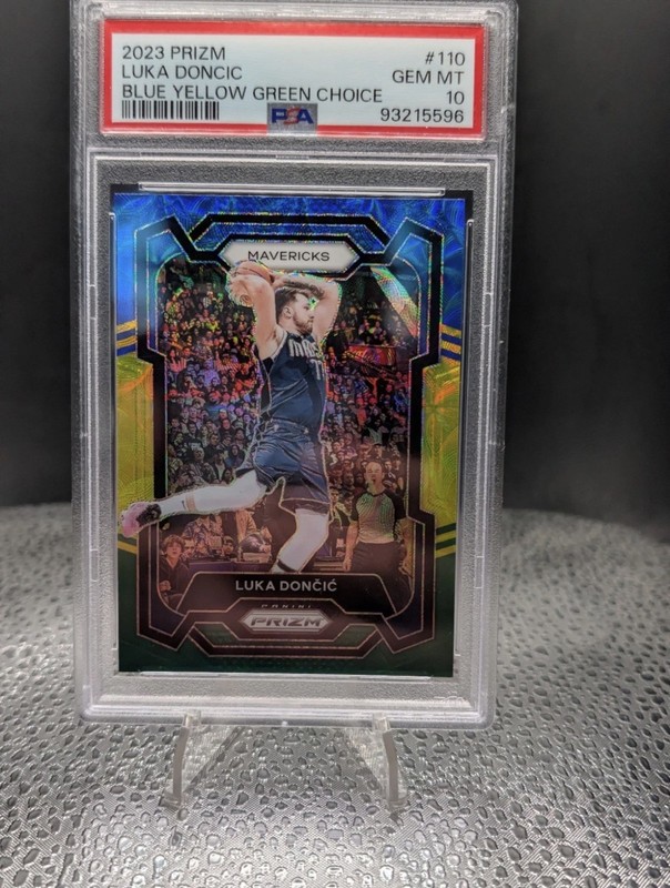 2023 Panini Prizm Luka Doncic Blue, Yellow, Green Choice #110 PSA 10 GEM MT