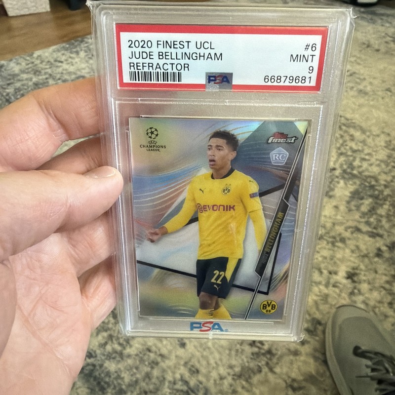 Topps 2020-21 Finest UCL Jude Bellingham #6 Rookie PSA 9 Soccer Card